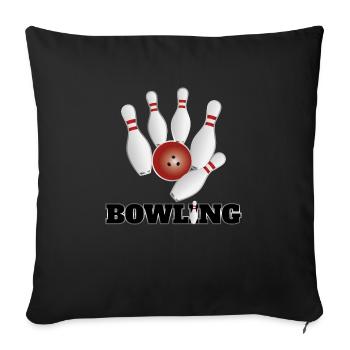 bowling - Sofa pillowcase 17,3'' x 17,3'' (45 x 45 cm) - black - Front