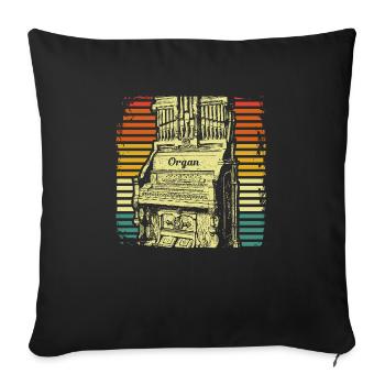 Organ Church organ - Sofa pillowcase 17,3'' x 17,3'' (45 x 45 cm) - black - Front