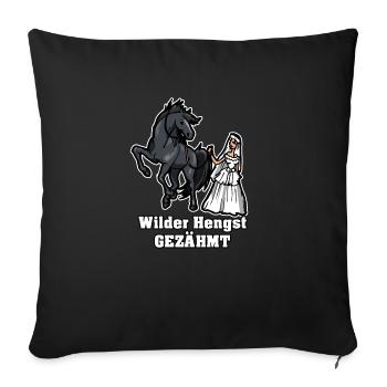 Sauvage étalon dompté Cadeau Célibataire Cheval - Housse de coussin décorative 45 x 45 cm - noir - Devant