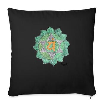 Coeur de chakra Anahata Chakra Amour - Housse de coussin décorative 45 x 45 cm - noir - Devant
