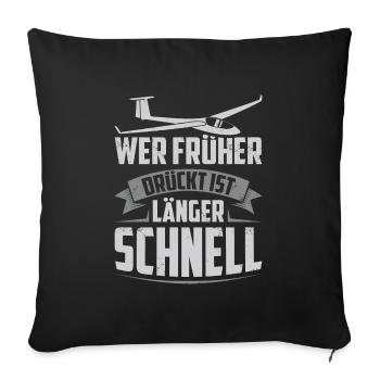Segelflugzeuge - Sofakissenbezug 45 x 45 cm - Schwarz - Vorne