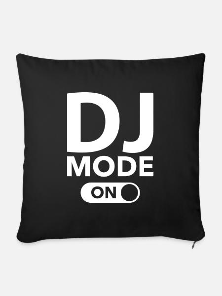 DJ-Modus ein - Sofakissenbezug 45 x 45 cm - Schwarz