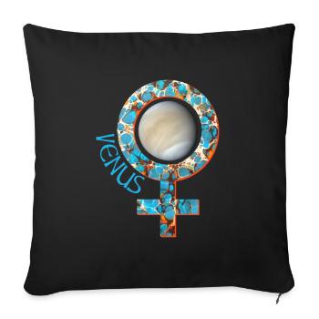 venus e 276 - Sofa pillowcase 17,3'' x 17,3'' (45 x 45 cm) - black - Front