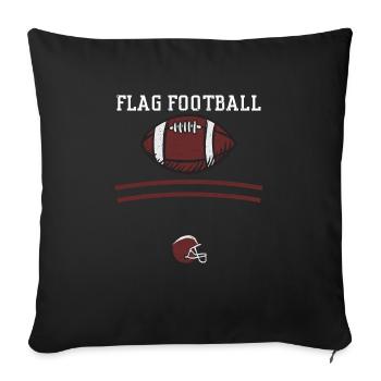 Flag Football - Football - Housse de coussin décorative 45 x 45 cm - noir - Devant