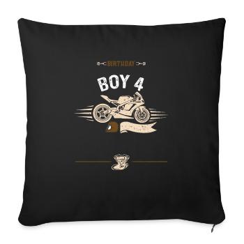 Birthday Boy 4 - Motorcycle - Sofa pillowcase 17,3'' x 17,3'' (45 x 45 cm) - black - Front