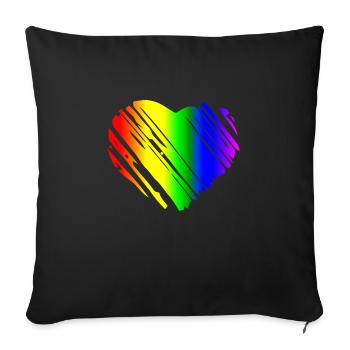 PRIDE HEART - Sofa pillowcase 17,3'' x 17,3'' (45 x 45 cm) - black - Front