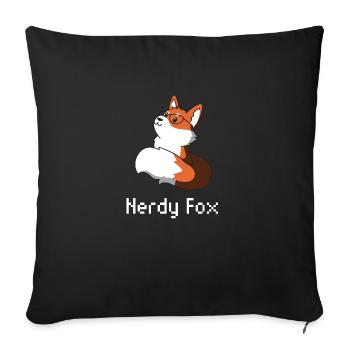 Fuchs nerd Geschenk Brille Tier schlauer schlau - Sofakissenbezug 45 x 45 cm - Schwarz - Vorne