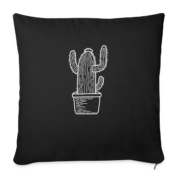 Cactus cactus gift prickly desert plant - Sofa pillowcase 17,3'' x 17,3'' (45 x 45 cm) - black - Front
