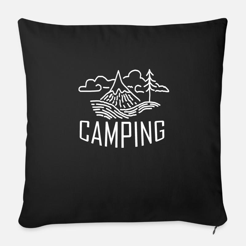 +++Limited Edition+++ Camping Series 1 - Sofa pillowcase 17,3'' x 17,3'' (45 x 45 cm) - black