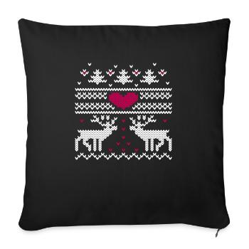 Noël orignal drôle cadeau de Noël - Housse de coussin décorative 45 x 45 cm - noir - Devant