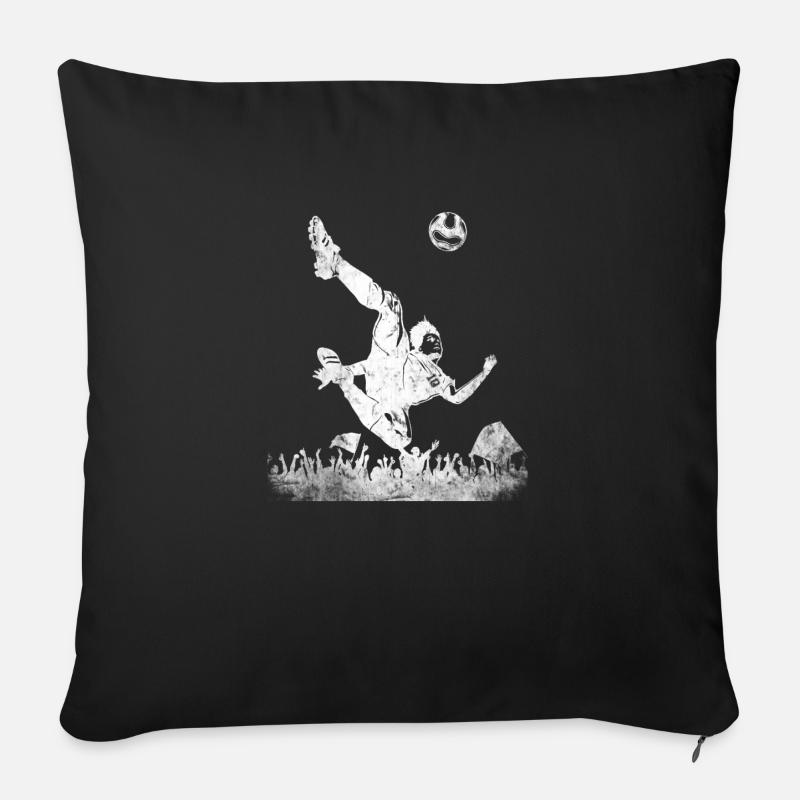 Repli du football - Housse de coussin décorative 45 x 45 cm - noir