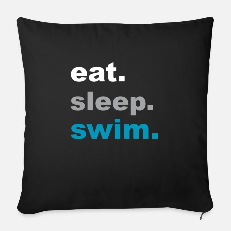 Eating, sleeping, swimming! - Gift - Sofa pillowcase 17,3'' x 17,3'' (45 x 45 cm) - black