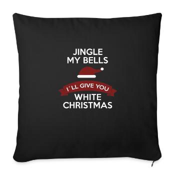 Drôle Jingle My Balls pour Noël blanc - Housse de coussin décorative 45 x 45 cm - noir - Devant