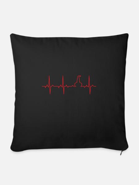 EKG-Whisky-Topf noch - Sofakissenbezug 45 x 45 cm - Schwarz