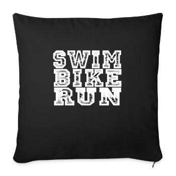 Triathlon,Natation,Cyclisme,Courir à Hawaii - Housse de coussin décorative 45 x 45 cm - noir - Devant