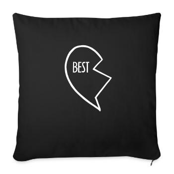 Best Friends, Best Friends, Partner Shirt, Heart - Sofa pillowcase 17,3'' x 17,3'' (45 x 45 cm) - black - Front