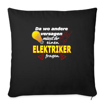 ELECTRICIAN - Sofa pillowcase 17,3'' x 17,3'' (45 x 45 cm) - black - Front