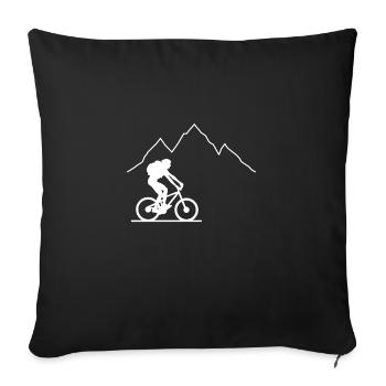 Mountain Bike Mountains Sport Bicycle Mountains Peaks - Sofa pillowcase 17,3'' x 17,3'' (45 x 45 cm) - black - Front