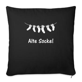 Alte Socke Sockenkranz - Sofakissenbezug 45 x 45 cm - Schwarz - Vorne