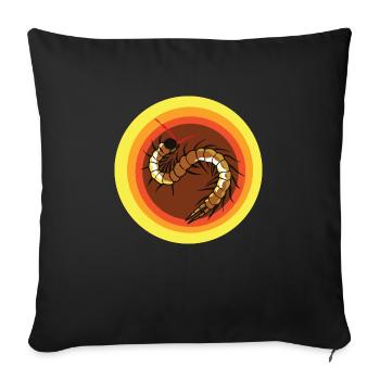 scolopendre vénéneux et mille-pattes - Housse de coussin décorative 45 x 45 cm - noir - Devant