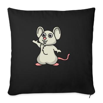 Mouse cartoon mice gift pet animal cute - Sofa pillowcase 17,3'' x 17,3'' (45 x 45 cm) - black - Front