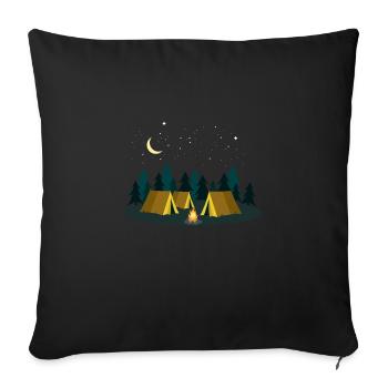 Camping Zelten Lagerfeuer Wald Wildnis Geschenk - Sofakissenbezug 45 x 45 cm - Schwarz - Vorne