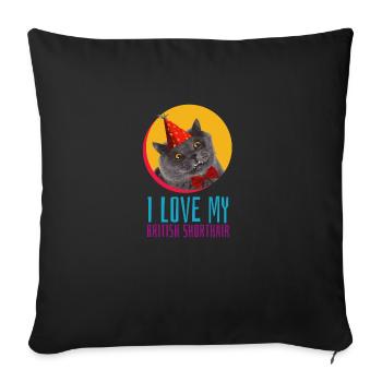 Cadeau d'anniversaire de chapeau d'anniversaire de chapeau de Britsch - Housse de coussin décorative 45 x 45 cm - noir - Devant