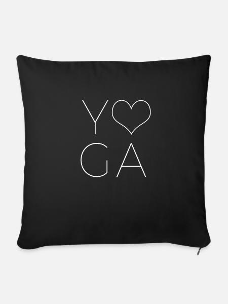 yoga - Housse de coussin décorative 45 x 45 cm - noir