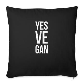 Vegan vegan vegan - Sofa pillowcase 17,3'' x 17,3'' (45 x 45 cm) - black - Front