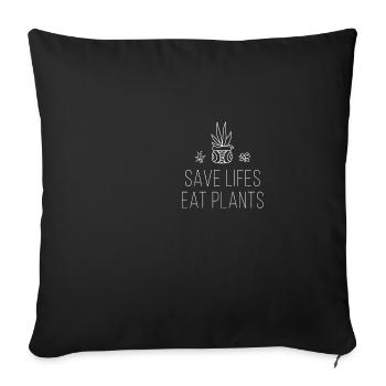Vegan vegan vegan - Sofa pillowcase 17,3'' x 17,3'' (45 x 45 cm) - black - Front