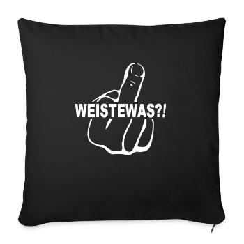 WEISTEWAS (Weist du was)?! Leck mich - Sofakissenbezug 45 x 45 cm - Schwarz - Vorne
