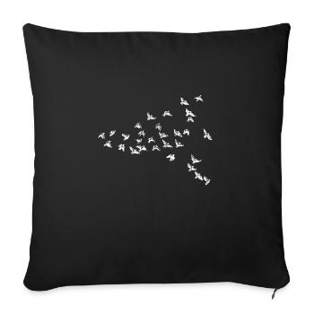 oiseaux - Housse de coussin décorative 45 x 45 cm - noir - Devant