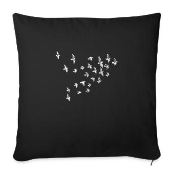 oiseaux - Housse de coussin décorative 45 x 45 cm - noir - Devant