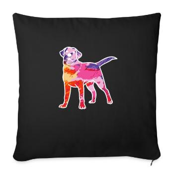 Rainbow Labrador Retriever dog gift - Sofa pillowcase 17,3'' x 17,3'' (45 x 45 cm) - black - Front