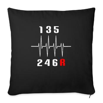 Voiture Gears Manuel Guy Guy cadeau idée cadeau - Housse de coussin décorative 45 x 45 cm - noir - Devant