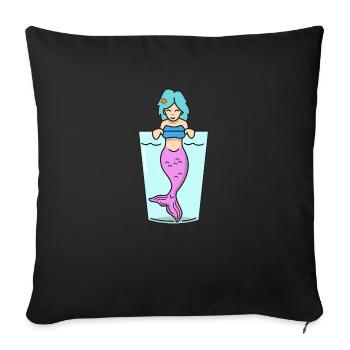 Mermaid in glass gift mermaid mythical creature sea - Sofa pillowcase 17,3'' x 17,3'' (45 x 45 cm) - black - Front