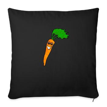 Carrot laughing - Sofa pillowcase 17,3'' x 17,3'' (45 x 45 cm) - black - Front