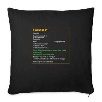 Legendaeres Heldenbaby Legendaer Baby Held PC Zock - Sofakissenbezug 45 x 45 cm - Schwarz - Vorne