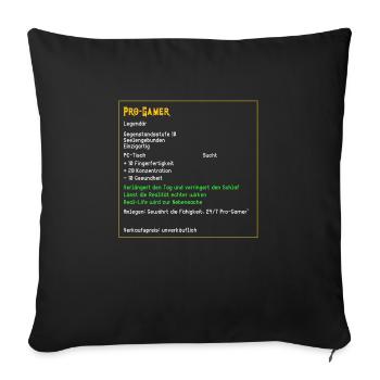Legendärer Pro Gamer Legendär Held PC Zocken Gamer - Sofakissenbezug 45 x 45 cm - Schwarz - Vorne