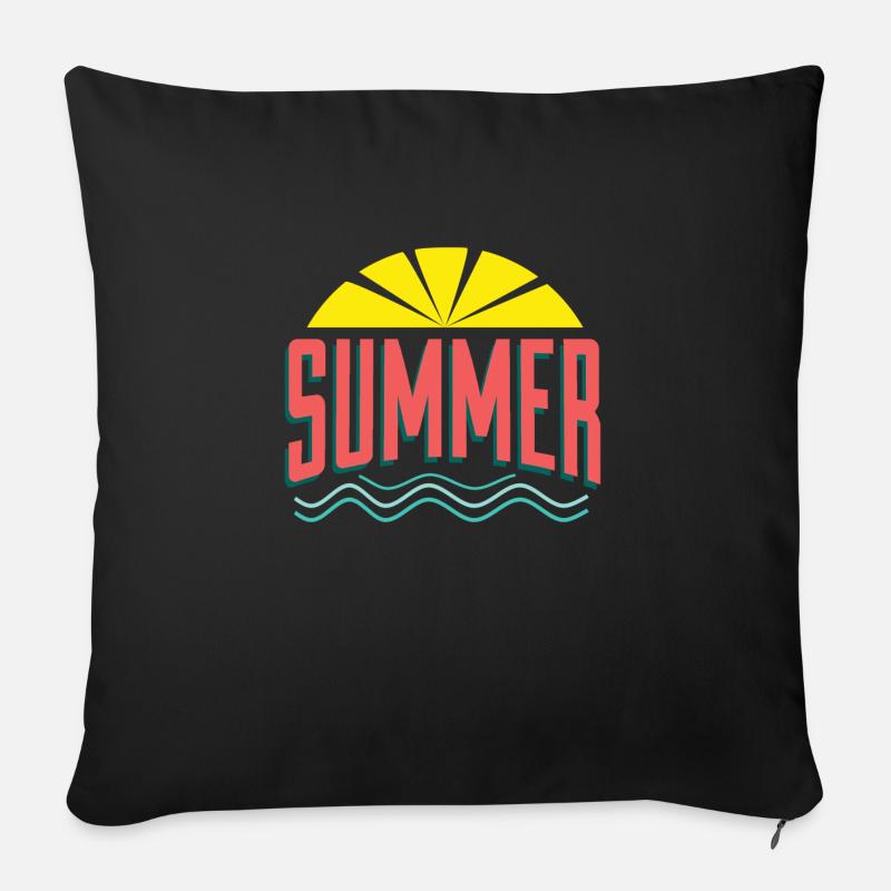 Summer Sommer - Sofakissenbezug 45 x 45 cm - Schwarz