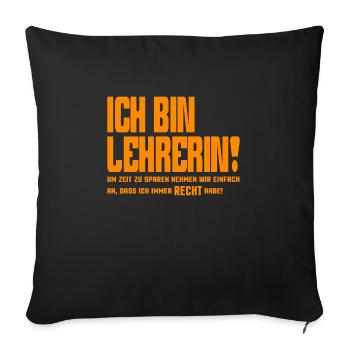 Je suis prof, je suis toujours assez orange - Housse de coussin décorative 45 x 45 cm - noir - Devant