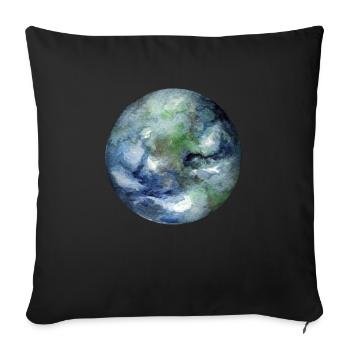 Planète Terre - Housse de coussin décorative 45 x 45 cm - noir - Devant
