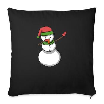 Snowman dabbing hip hop gift Christmas - Sofa pillowcase 17,3'' x 17,3'' (45 x 45 cm) - black - Front