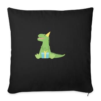 T Rex cadeau d’anniversaire - Housse de coussin décorative 45 x 45 cm - noir - Devant