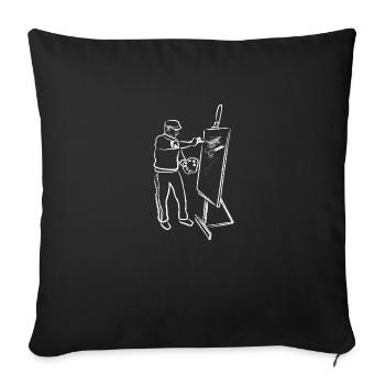 Künstler Maler Leinwand Kunst Geschenkidee Hobby - Sofakissenbezug 45 x 45 cm - Schwarz - Vorne