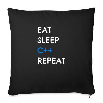 C++ - Sofakissenbezug 45 x 45 cm - Schwarz - Vorne