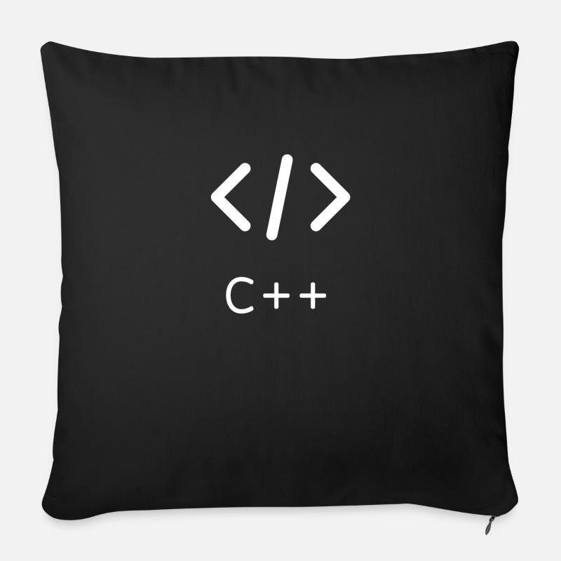 Programmer C++ Langage de programmation - Housse de coussin décorative 45 x 45 cm - noir