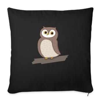 Owl Bird - Sofa pillowcase 17,3'' x 17,3'' (45 x 45 cm) - black - Front