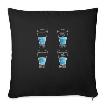 Water glass for physicist - Sofa pillowcase 17,3'' x 17,3'' (45 x 45 cm) - black - Front