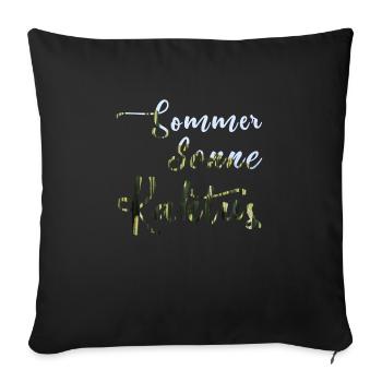 Sommer Sonne Kaktus - Sofakissenbezug 45 x 45 cm - Schwarz - Vorne